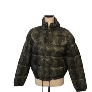Ashley by 26 Snakeskin Pattern Puffer Jacket M